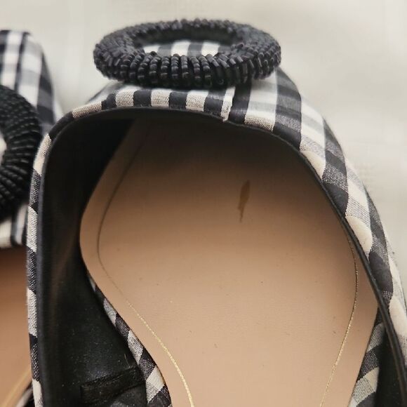 Black and White Checkered Women's Mules - Picture 15 of 16